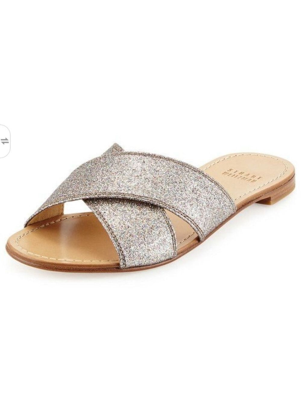 Stuart Weitzman Byway Leather Slides Size 8